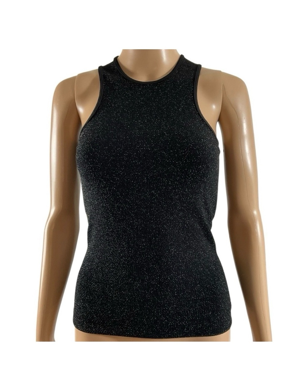NWT Rag & Bone Lilith Sparkle Knit Tank Top Black Size Small